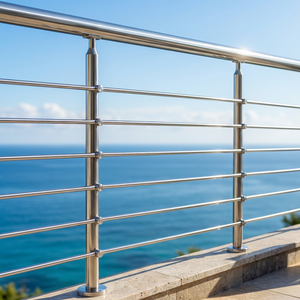 درابزين حديث بحبل سلكي غير مرئي، سياج خارجي أسود بكابلات، سهل الصيانة للفيلات والشرفات - Product Image 3