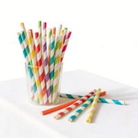 Pailles en papier recyclé, biodégradables, emballées individuellement, pailles jetables en papier kraft pour boire