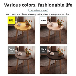 Nordic Round Wood Coffee <b>Table</b> Multicolor <b>Small</b> Modern Multifunctional Solid Wood Legs Living Bedroom Apartment Home Furniture - Product Image 4