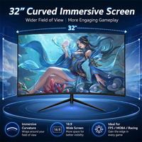 Monitor Gaming Curvo de 32 Pulgadas, 1080P, IPS, 240Hz, con Soporte Giratorio para Codificación Profesional y Uso de Escritorio