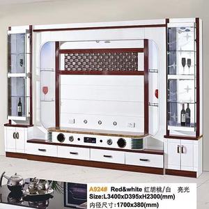 モダンで環境に優しい大容量木製飲料キャビネット、一体型テレビとスタイリッシュなアクセントウォール収納付き、リビングルーム用 - Product Image 6