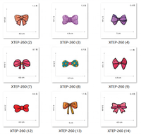 Nouveau coloré nœud papillon Logo broderie vêtements patchs personnalisé beau nœud papillon brodé fer sur Patch pour vêtements chapeaux