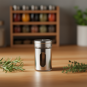 Pequeño dispensador de especias de 8.5cm x 5cm con tapa y ventana para uso en la cocina - Product Image 3