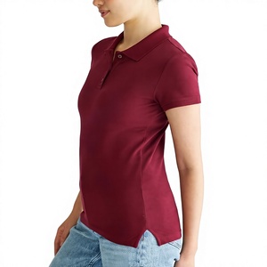 เสื้อยืดผู้หญิงสั่งทำโลโก้ขายส่ง ผ้าฝ้าย 100% 220 GSM ผ้าปิเก้ แขนครึ่งตัว เป็นมิตรกับสิ่งแวดล้อม แห้งเร็ว ระบายอากาศได้ดี ลายตัวอักษรด้านหลัง - Product Image 1