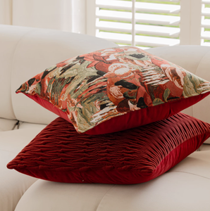 Nouvel arrivage de taie d'oreiller Jacquard haut de gamme <span class=keywords><strong>bordeaux</strong></span> motif abstrait <span class=keywords><strong>coussin</strong></span> de Style européen chinois pour la décoration intérieure - Product Image 2