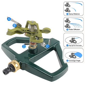 Aspersor de Agua de Impacto con Base Metálica Giratoria de 360 Grados de Alta Resistencia <span class=keywords><strong>para</strong></span> Riego de Jardín y Césped - Product Image 4