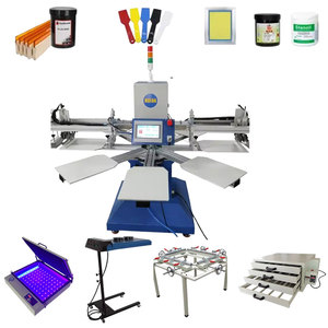 Presse à écran professionnelle 6 stations 1 couleur avec micro-registre pour impression textile sur plaques - Product Image 1