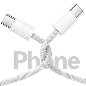 สายไนลอนถัก60W ชนิด PD-C ถึง Type-C สายชาร์จเร็วสำหรับ Phone16 1เมตรสาย USB-C ข้อมูลพร้อมกล่องบรรจุ - Product Image 3