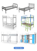 Lit simple en métal moderne et simple, mobilier pour dortoir scolaire, lit à cadre en acier, lit simple pour adultes pour hôtels (Amérique, Canada)