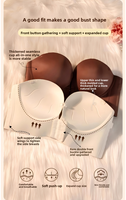 Soutien-gorge blanc sans bretelles, sans armatures, antidérapant, push-up, bonnet complet épaissi, fermeture dorsale, rehausseur de petite poitrine