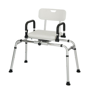 Tabouret de salle de bain, chaise de douche en alliage d'aluminium, 92-98cm x 53-58cm x 78-90cm, hauteur réglable avec accoudoirs pour personnes âgées et handicapées - Product Image 3