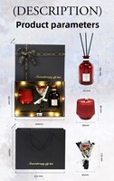 Coffret cadeau de bougies aromatiques à la rose en cire de soja artisanale de luxe, parfum d'ambiance noir, cadeau pour anniversaire, Saint-Valentin