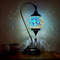Sensmuel Chine Usine En Gros Café Hôtel Décoration Vitrail Mosaïque Verre LED Lampe Turque