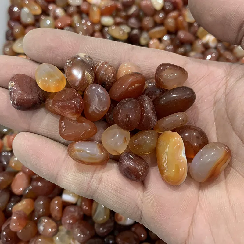 Wholesale bulk Natural red agate crystal gravel carnelian tumbled stone for decoration