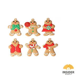 6 Stück Lebkuchen mann Weihnachts schmuck, traditionelle Lebkuchen mann Puppe hängende Charms, Weihnachts baum hängende Puppe Figuren Dekor