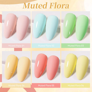 6 Colores <span class=keywords><strong>Pastel</strong></span> Floral en <span class=keywords><strong>Tonos</strong></span> Suaves, 7ml Cada Uno, Sin HEMA ni TPO, Gel UV LED Removible, Esmalte de Uñas en Gel - Product Image 2