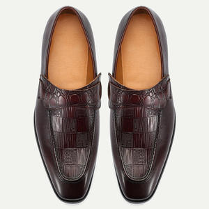 Chaussures habillées de bureau pour hommes en cuir véritable à bout pointu, à enfiler, couleur unie, semelle extérieure en caoutchouc, livraison directe - Product Image 2