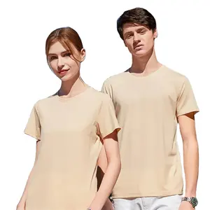 T-shirt décontracté 100% coton pour homme unisexe de haute qualité, couleur unie, col rond surdimensionné, imprimé sur mesure, techniques brodées vierges