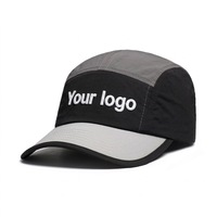 Casquette de course à pied personnalisée à 5 panneaux, imperméable, séchage rapide, respirante, légère, pour sports de plein air, avec impression de logo personnalisé, OEM