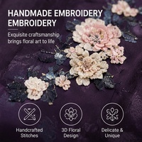 Gilet en satin de soie véritable brodé à la main avec boutons grenouillère, nouveau style chinois vintage, sans manches, pour femme, vente en gros