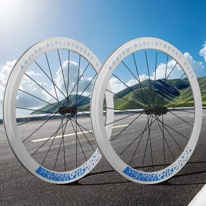 Rueda blanca personalizada profesional Freno de disco de llanta de 50mm 700C Road 36T Juego de ruedas de bloqueo central - Product Image 1