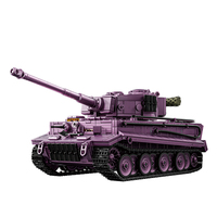 Modèle de char allemand Tiger de la Seconde Guerre mondiale, version Ghost Purple, blocs de construction DIY, jouet militaire en ABS, unisexe, pour les 14 ans et plus