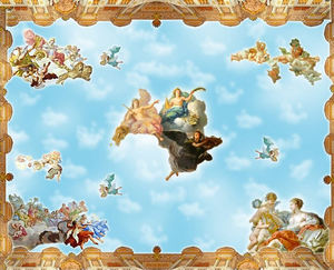 Peinture à l'huile de <span class=keywords><strong>ciel</strong></span> bleu européen Ihouse de Guangzhou, ange de l'église, <span class=keywords><strong>papier</strong></span> <span class=keywords><strong>peint</strong></span> pour <span class=keywords><strong>plafond</strong></span> - Product Image 5