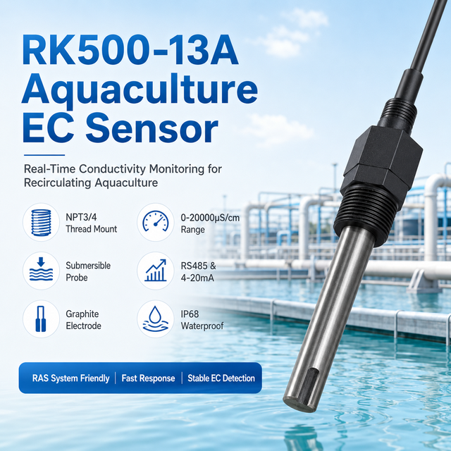 Industrial Conductivity Transmitter with Graphite Electrode Long Service Life for Aquaculture Environmental Monitoring