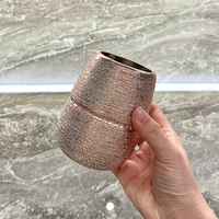 Ensemble d'accessoires de salle de bain en céramique électroplaquée de luxe, distributeur de savon, porte-brosse à dents, plateau, décoration moderne pour la maison, organisateur de vanité