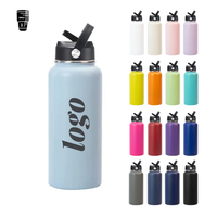 Bouteille d'eau sport isotherme en acier inoxydable personnalisée de 24 oz et 32 oz avec poignée pour le sport, les voyages, l'école, sans BPA, gourde isotherme sous vide