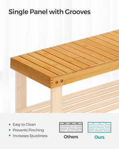Wholesale Household Custom Bamboo <b>Shoe</b> <b>Rack</b> Bench 3-Tier Sturdy <b>Shoe</b> Organizer - Product Image 3