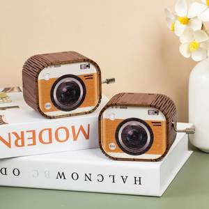 Cajas de Música de Madera Hechas a Mano, Estilo Retro, 25 Unidades, Caja de Música de Madera Vintage Personalizada Sky City - Product Image 1