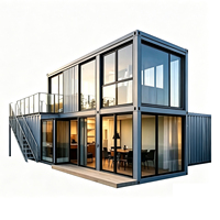 Maison conteneur moderne du milieu du siècle à prix compétitif personnalisé, isolation imperméable à deux couches, construction en acier, garantie de 4 ans