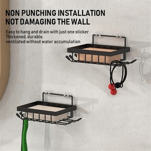 Porte-savon de salle de bain sans perçage en acier inoxydable, étanche, design moderne à ventouse, supports de rangement muraux - Product Image 5