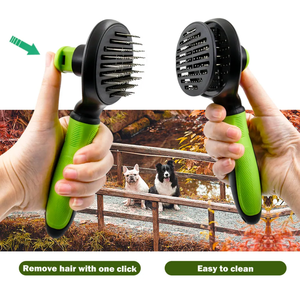 Peigne à poils longs pour <span class=keywords><strong>chat</strong></span> - Nettoyage automatique - Facile à utiliser - Outil de toilettage à aiguilles douces pour chats à poils longs (Ragdoll/<span class=keywords><strong>Persan</strong></span>) - Product Image 4