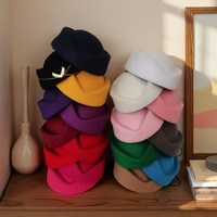 Béret multicolore en polyester/coton, chapeau d'hôtesse de l'air, chapeau d'hiver pour homme et femme, fabrication directe usine, personnalisation possible