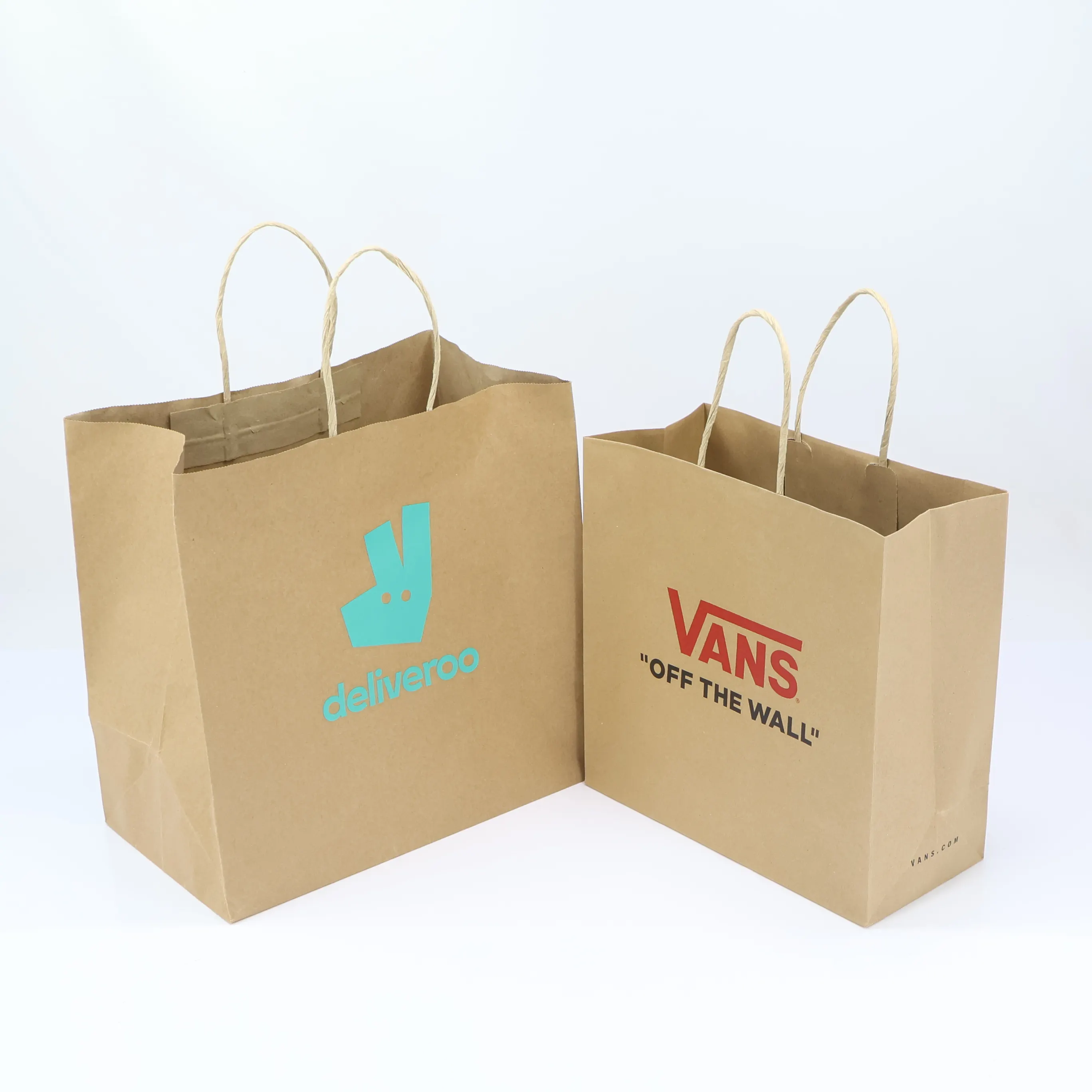 Top-Ranking Product Wholesale Custom Logo Eco-Vriendelijke Bruine Recyclebare Voedsel Take Away Carry Kraft Paper Bag Voor Snel