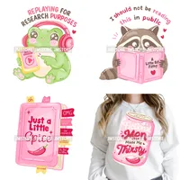 Autocollants DTF thermocollants lavables prêts à poser pour vêtements, avec citations littéraires épicées, club de lecture coquin et soutien émotionnel
