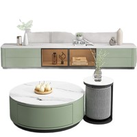 Tables basses en bois portables de style nordique minimaliste moderne, couleur crème, ensemble de 2 pièces, pour salon, combinaison créative, table d'appoint