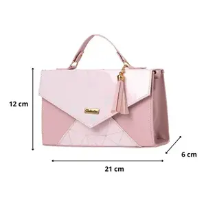 Bolso Bandolera Linda Fabia para Mujer, 21x12x6 cm, Patrón Geométrico, Microfibra, Cuero Sintético, Asa Superior, Decoración con Borlas, para Todas las Temporadas - Product Image 1