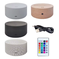 Lampe d'illusion OEM, lampe de nuit LED, base tactile, télécommande, lampe décorative de chambre, originalité, RGB, lampe cadeau, USB, lampe acrylique 3D
