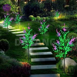 Luz LED de alta calidad para exteriores, impermeable, con forma de árbol de flores de lila, iluminación decorativa radiante para parques y calles, en venta. - Product Image 3