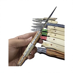 Cuchillo de hoja fija Drop Point de acero de Damasco con mango de madera para camping, supervivencia, caza, actividades al aire libre, fácil de transportar, 20 cm, DIY - Product Image 2