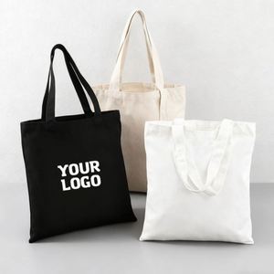 Petits sacs en toile imprimés avec fermeture éclair, bleu clair, sac de shopping de luxe, logo personnalisé, cadeaux promotionnels - Product Image 1
