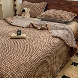 Parure de lit en coton lavé trois pièces, housse de protection simple pour matelas Simmons, couvertures de lit - Product Image 4