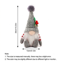 Gnome de Noël en peluche tricoté sans visage, motif dessin animé, avec pompon, baies de houx et clochette, ornement de table et décoration de maison pour les fêtes