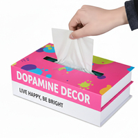 Boîte à mouchoirs en papier créative en forme de faux livre, grande taille, 200 unités, pour rangement de serviettes, décoration créative, vente chaude