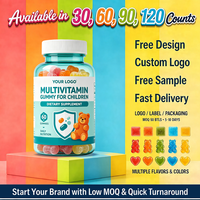 Complément multivitaminé en gommes pour enfants avec mélange pour la concentration cérébrale et soutien immunitaire, marque personnalisée OEM, multivitamines pour enfants