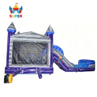 Castillo Inflable OEM con Tobogán y Pancarta Personalizada Gratuita, Tendencia Coreana, en Venta y Alquiler para Fiestas
