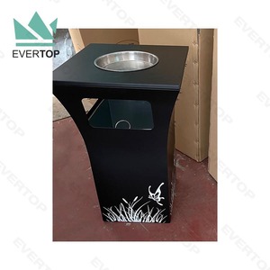 Trung tâm mua DB-49 chất thải bin bốn mở vuông vườn Thùng rác có thể sang trọng Thùng rác có thể sáng tạo Thùng rác bin thép không gỉ Thùng rác - Product Image 3